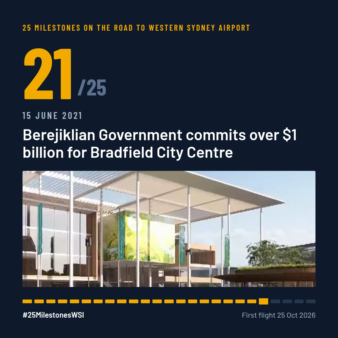 Berejiklian Government commits over $1 billion for Bradfield City Centre