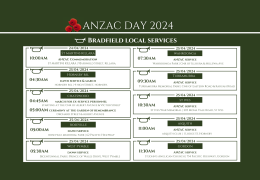 Local Service Information - ANZAC Day 2024